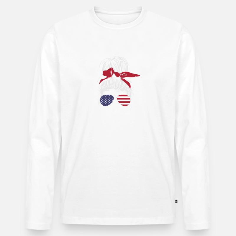 Messy Bun America - Männer Premium Bio Langarmshirt - undefined