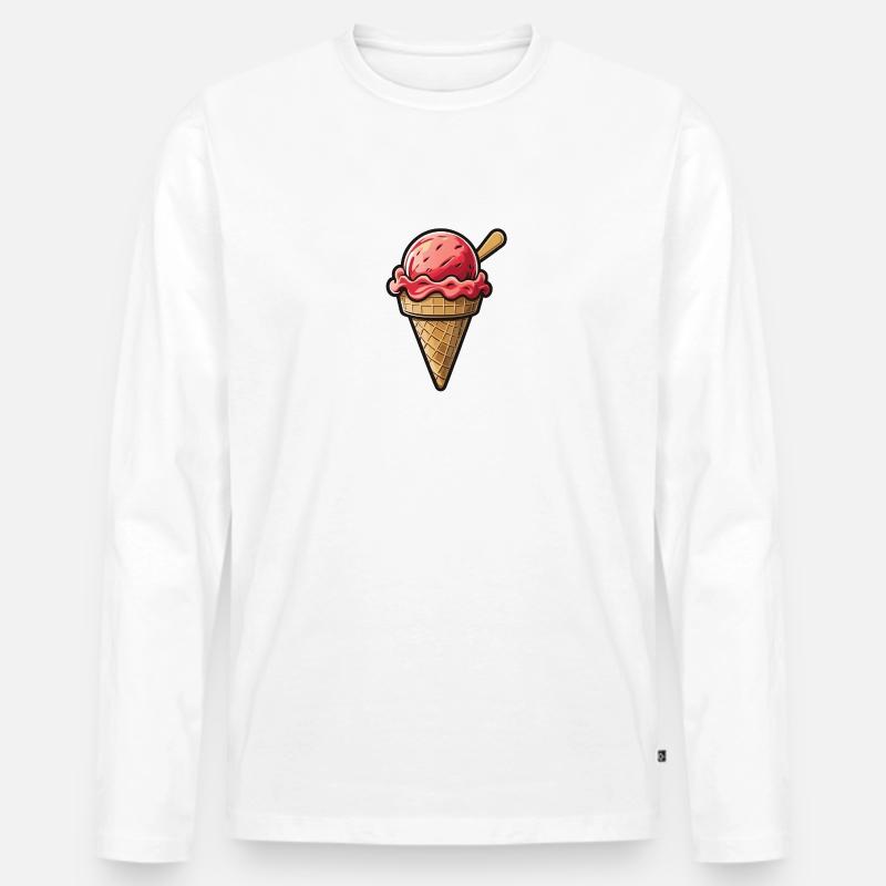 Eis - Männer Premium Bio Langarmshirt - Weiß