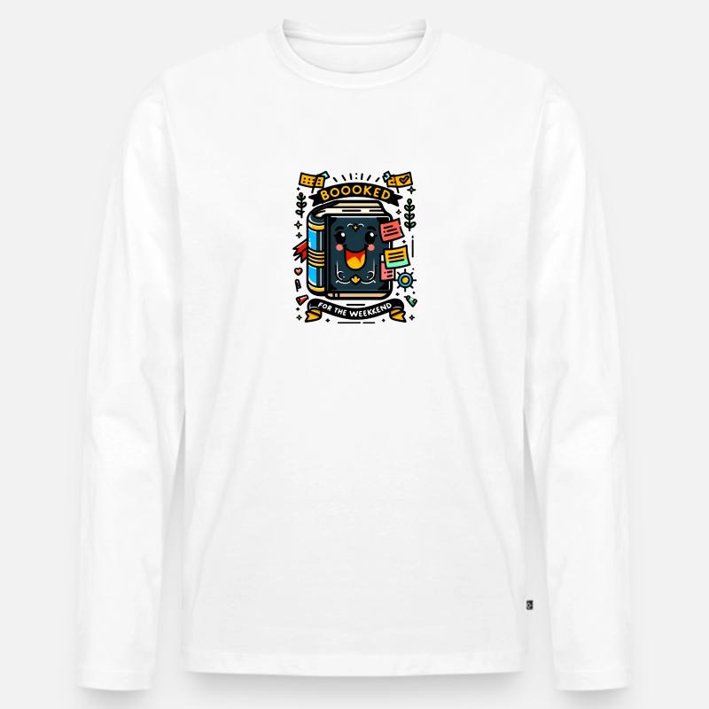 Booked for the Weekend - Männer Premium Bio Langarmshirt - Weiß