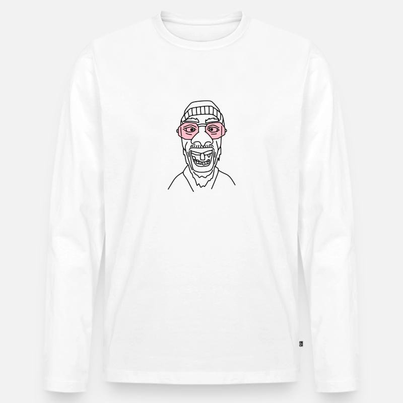 Cooler Typ - Männer Premium Bio Langarmshirt - Weiß