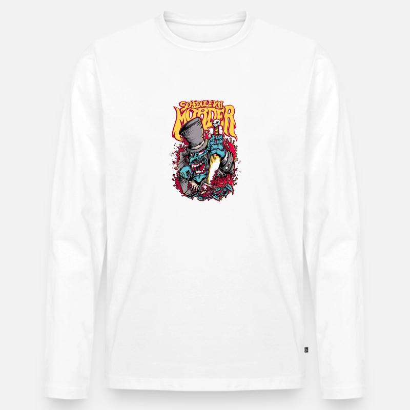 Schedule for Murder - Männer Premium Bio Langarmshirt - Weiß
