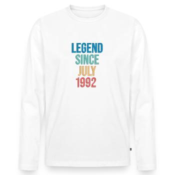 July 1992 - 30th birthday gift. Awesome. - Men's Premium Organic Long Sleeve Shirt - white - Front - Nico (187cm)