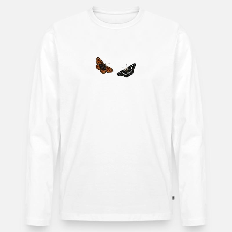 Schmetterlinge: Das Landkärtchen - Männer Premium Bio Langarmshirt - Weiß
