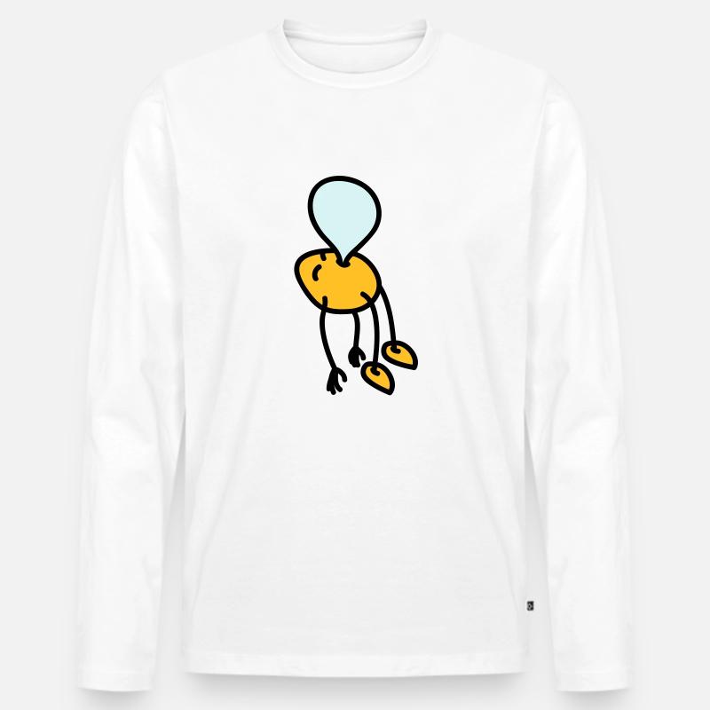 chewing_gum_man - Männer Premium Bio Langarmshirt - Weiß