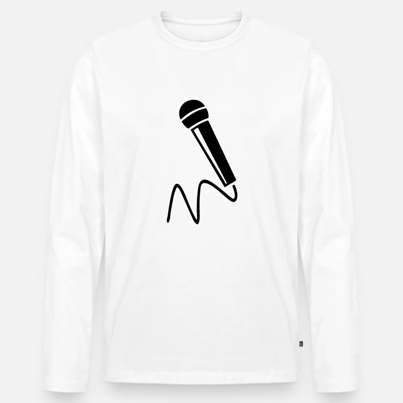 micro - Männer Premium Bio Langarmshirt - Weiß