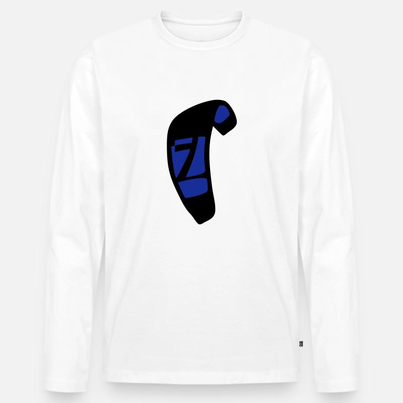 kite_n7_vec_2 de - Männer Premium Bio Langarmshirt - Weiß