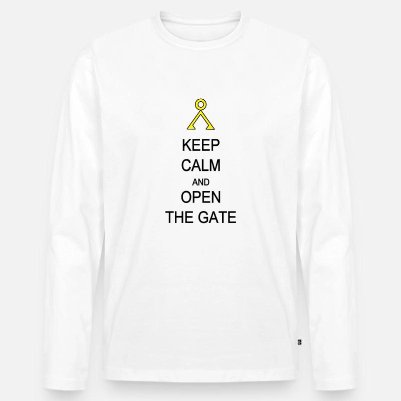Öffnen Sie das Tor - Männer Premium Bio Langarmshirt - Weiß