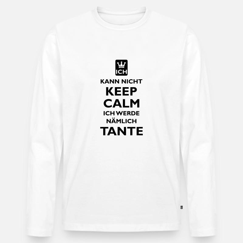 KEEP CALM TANTE - Männer Premium Bio Langarmshirt - Weiß