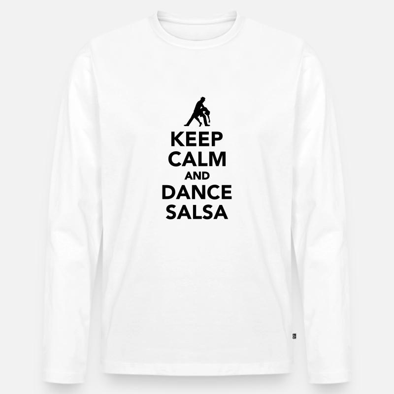 Salsa - Männer Premium Bio Langarmshirt - Weiß