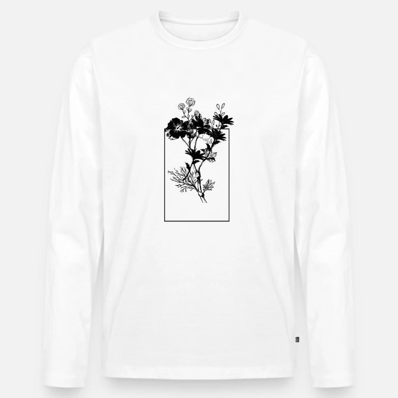 Blumenthron originelle Geschenkidee - Männer Premium Bio Langarmshirt - Weiß