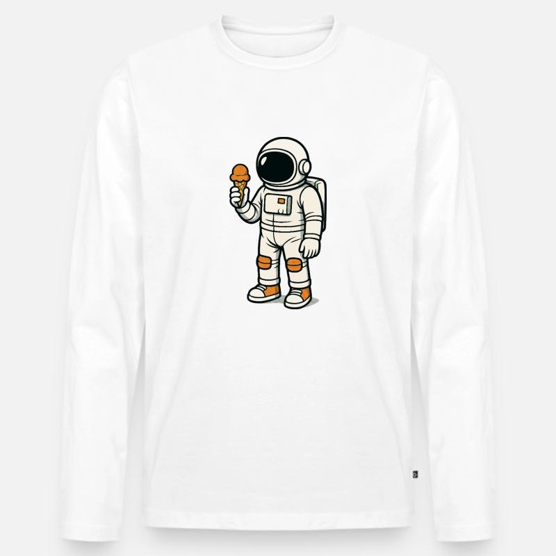 astronaut eis - Männer Premium Bio Langarmshirt - Weiß