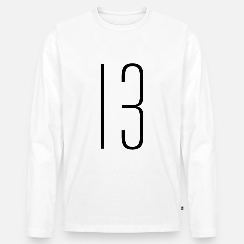 13 - Männer Premium Bio Langarmshirt - Weiß
