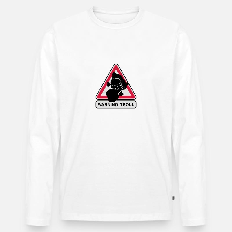 Troll - Männer Premium Bio Langarmshirt - Weiß
