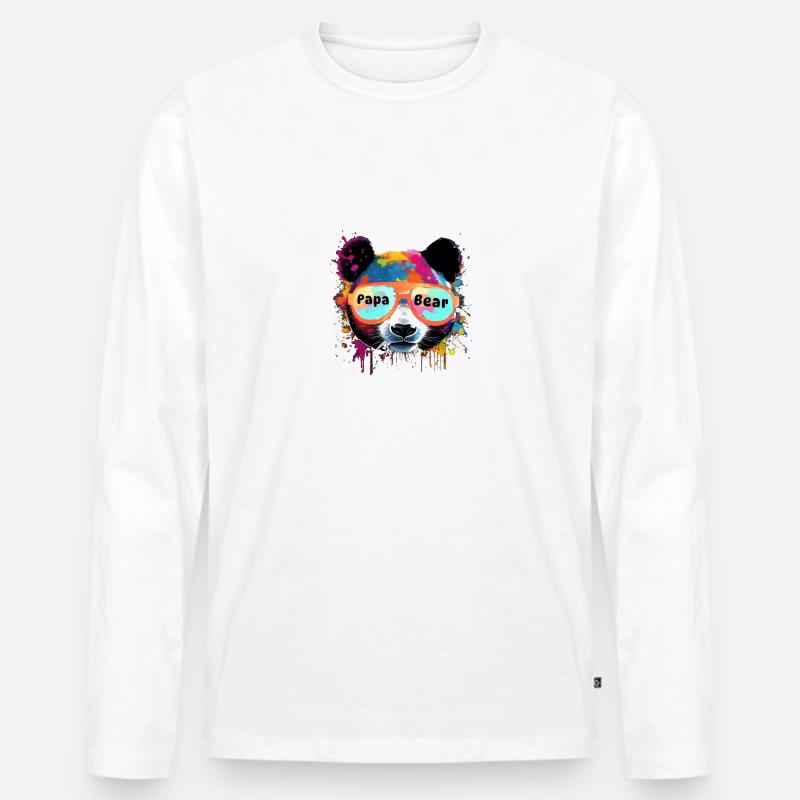 Panda,pandabär,bär, Graffiti,bun - Männer Premium Bio Langarmshirt - Weiß