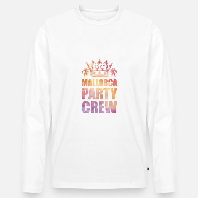 Mallorca Party Crew Spruch - Männer Premium Bio Langarmshirt - Weiß