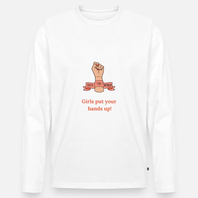Feminism equality rights - Männer Premium Bio Langarmshirt - Weiß