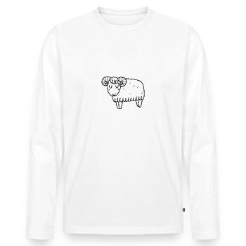 Schaf Islandschaf Widder Mufflon Schafbock - Männer Premium Bio Langarmshirt - Weiß - Vorne - Nico (187cm)