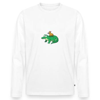 capybara - Men's Premium Organic Long Sleeve Shirt - white - Front - Nico (187cm)