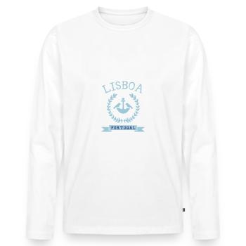 Armoiries de Lisbonne Portugal - T-shirt manches longues Premium bio Homme - blanc - Devant - Nico (187cm)