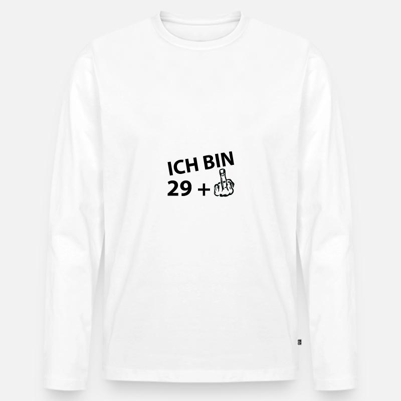 Ich bin 29 + - Männer Premium Bio Langarmshirt - Weiß