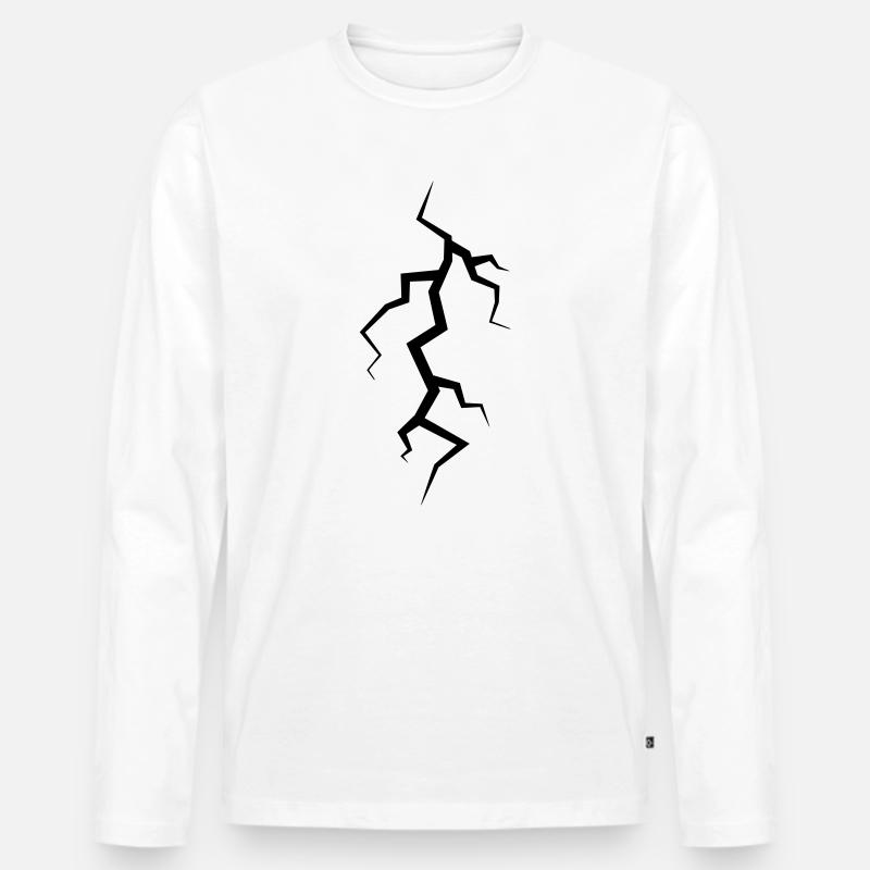 Blitz - Männer Premium Bio Langarmshirt - Weiß