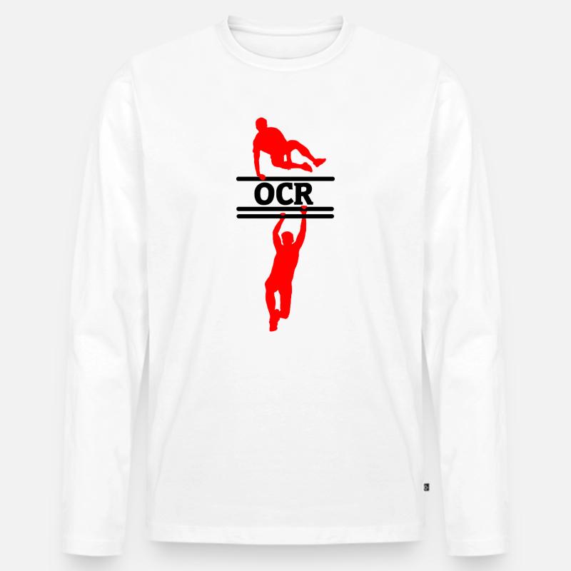 OCR-Bewegung – Sprung- und Hängdesign - Männer Premium Bio Langarmshirt - Weiß