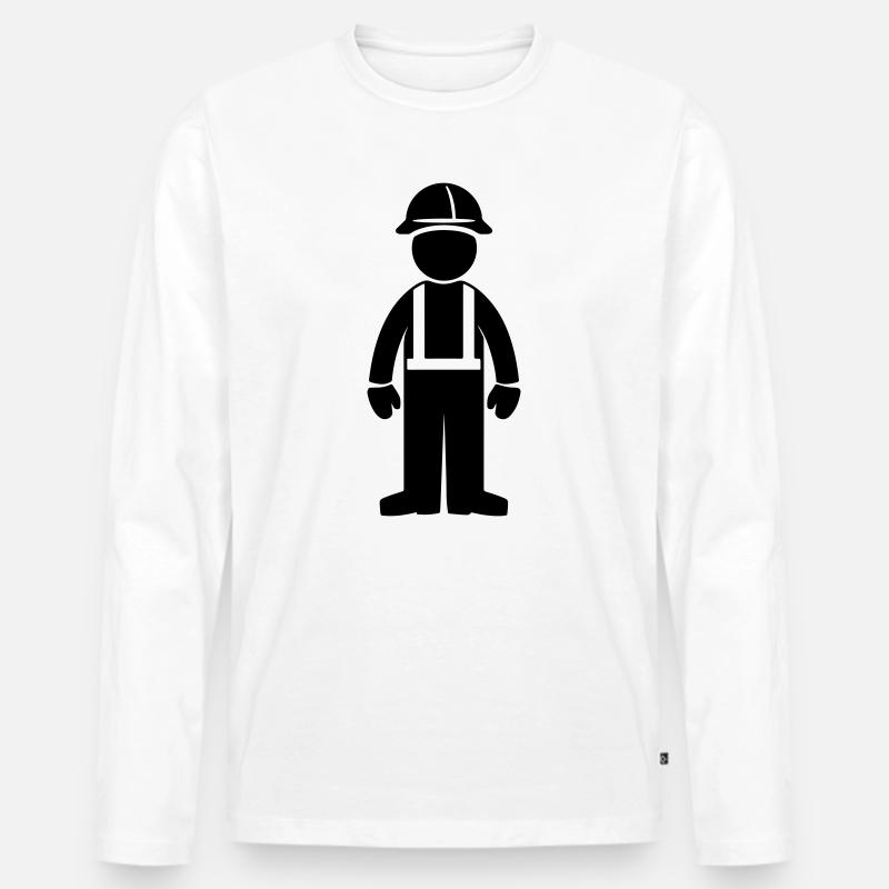 Construction workers - Men's Premium Organic Long Sleeve Shirt - white
