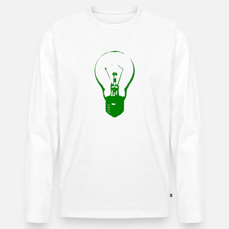 Glühbirne - Männer Premium Bio Langarmshirt - Weiß