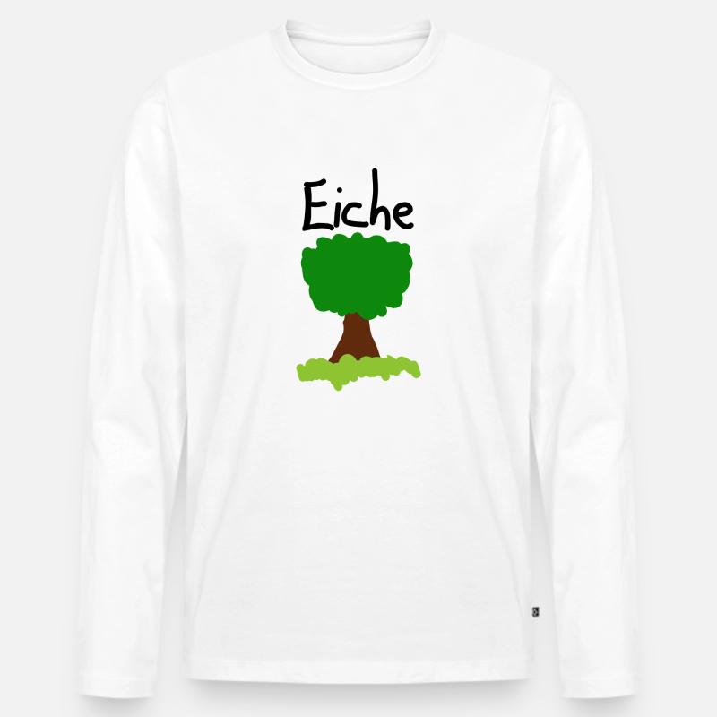 Eiche Baum - Männer Premium Bio Langarmshirt - Weiß