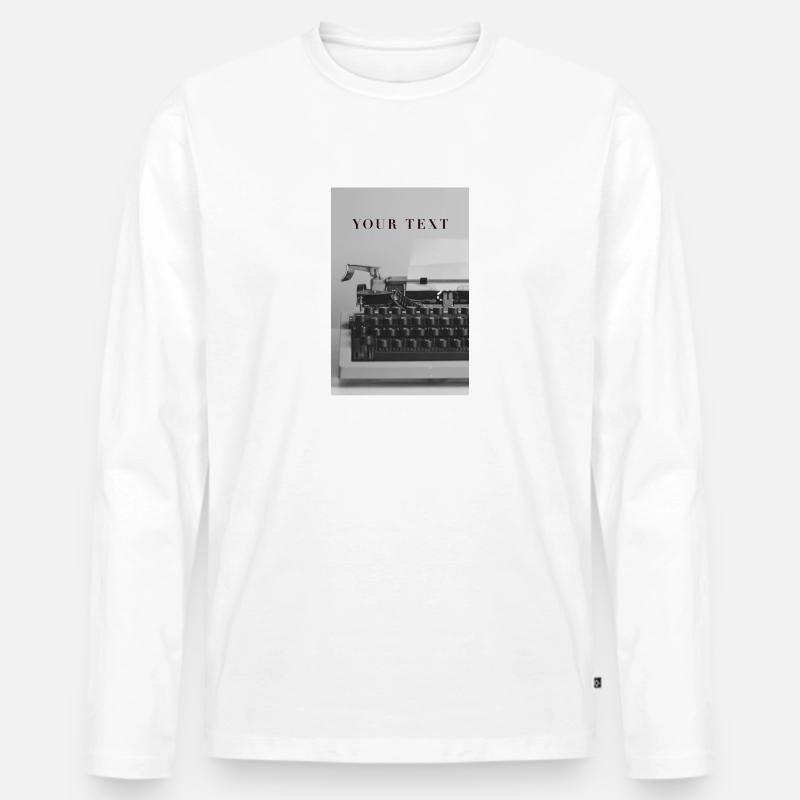 YOUR TEXT - Männer Premium Bio Langarmshirt - Weiß