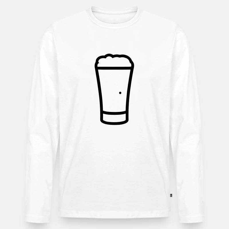 Bier - Männer Premium Bio Langarmshirt - Weiß