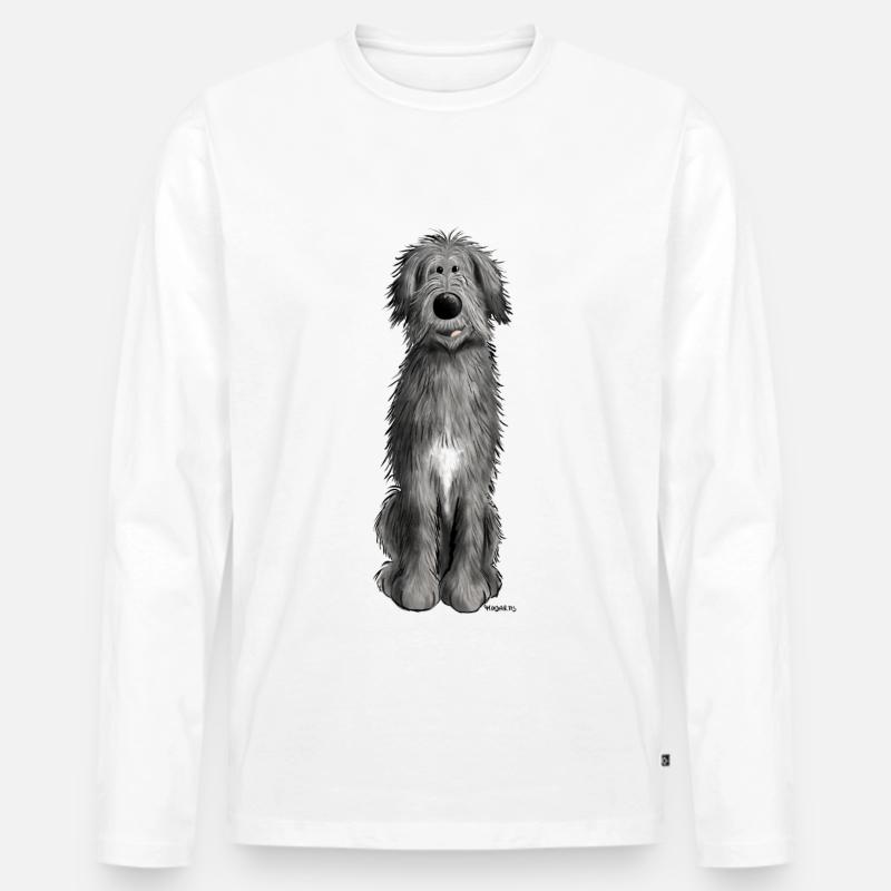Süßer Irischer Wolfshund - Männer Premium Bio Langarmshirt - Weiß