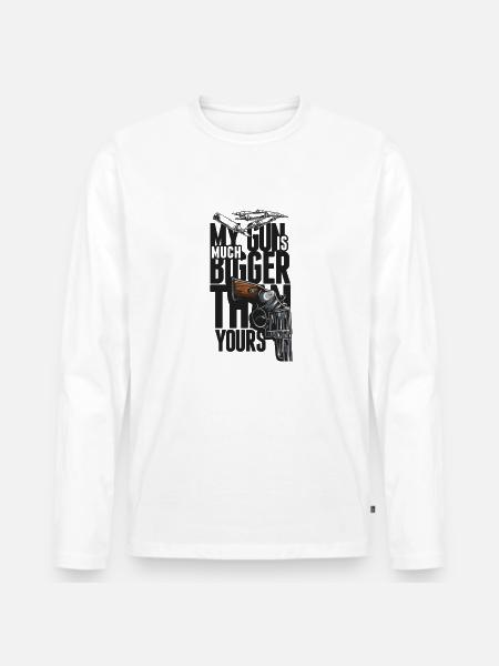 My GUN! - Männer Premium Bio Langarmshirt - Weiß