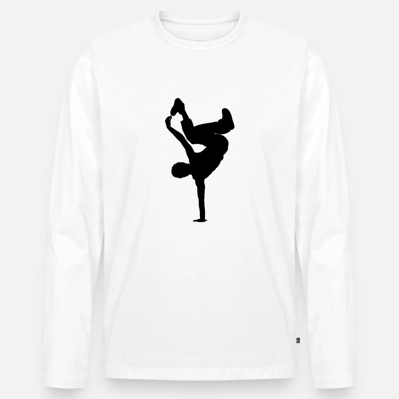 Breakdancer - Männer Premium Bio Langarmshirt - Weiß