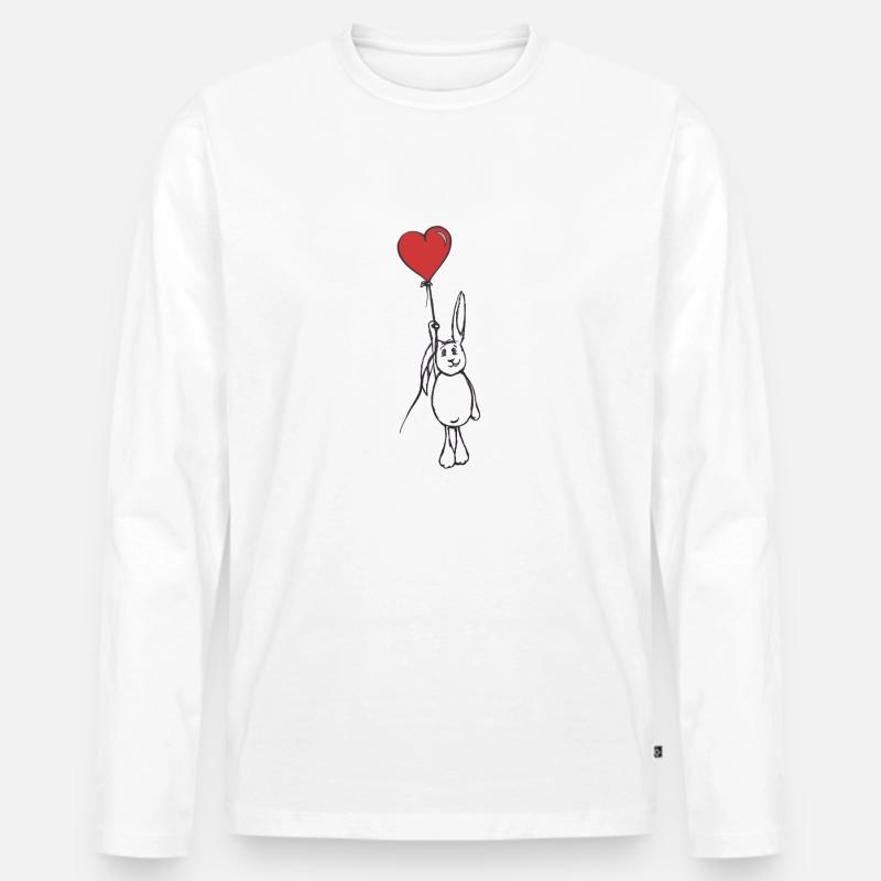 Das fliegende Kaninchen aus Luft - Männer Premium Bio Langarmshirt - Weiß