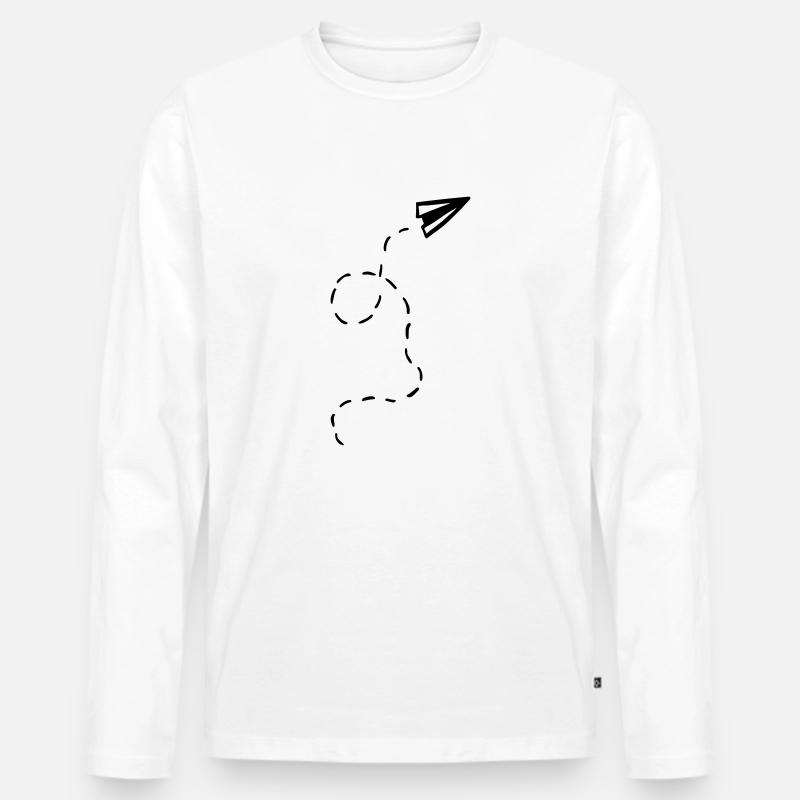 Papierflieger - Männer Premium Bio Langarmshirt - Weiß