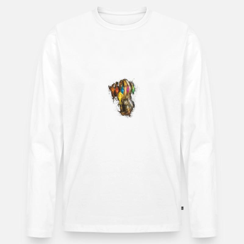 Infinity Handschuh - Männer Premium Bio Langarmshirt - Weiß