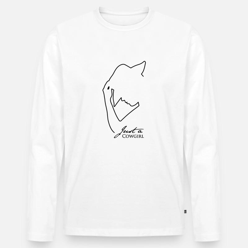 JaC's Silouette - Männer Premium Bio Langarmshirt - Weiß