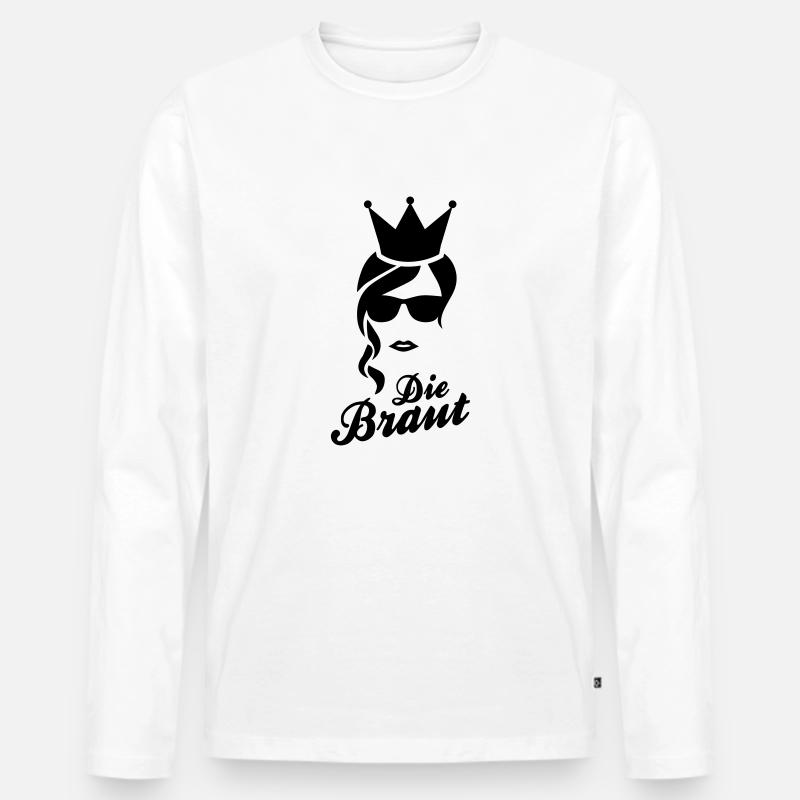 Die Braut - Junggesellinnenabschied - Männer Premium Bio Langarmshirt - Weiß