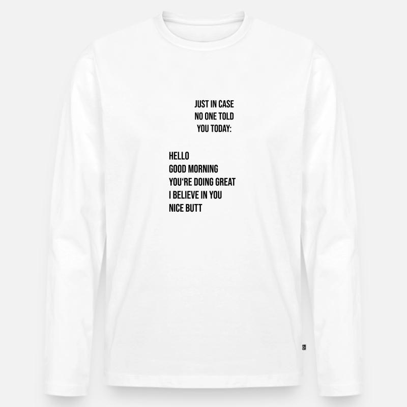 Just in case - Männer Premium Bio Langarmshirt - Weiß