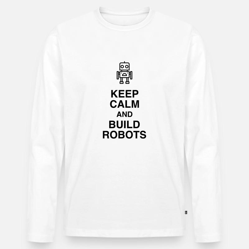 Robotik / Roboter / Robot / Robotics - Männer Premium Bio Langarmshirt - Weiß