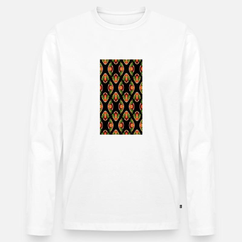 Psychedelisches Gemüse - Männer Premium Bio Langarmshirt - Weiß
