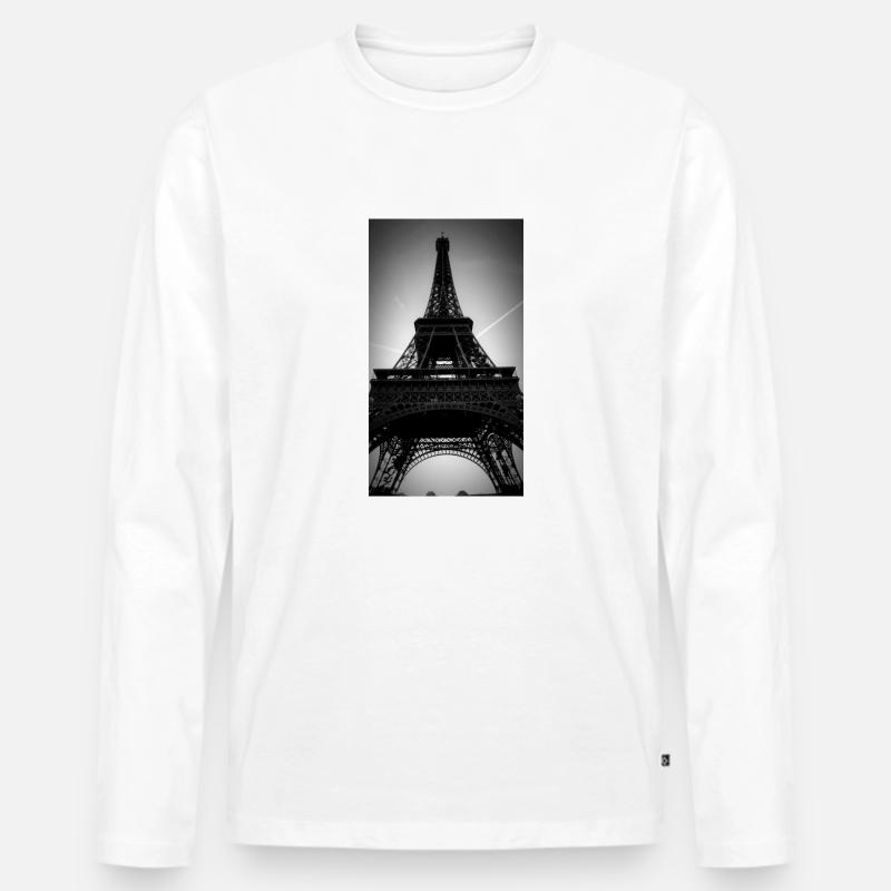 Eifelturm Paris / tour Eiffel - Männer Premium Bio Langarmshirt - Weiß