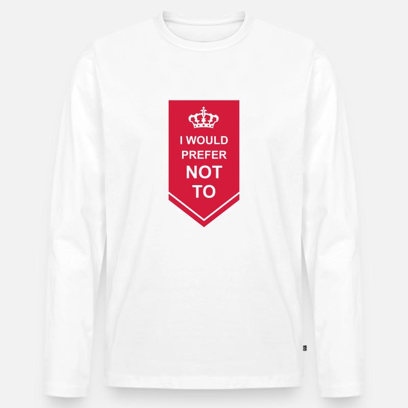 I prefer not to - Männer Premium Bio Langarmshirt - Weiß