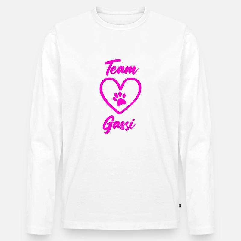 team gassi pfote liebe - Männer Premium Bio Langarmshirt - Weiß
