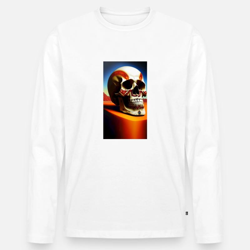 Mexiko Schädel - Männer Premium Bio Langarmshirt - Weiß