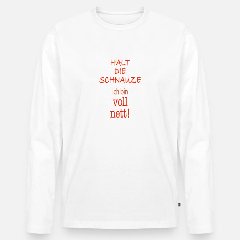 lustiger Spruch - Männer Premium Bio Langarmshirt - Weiß