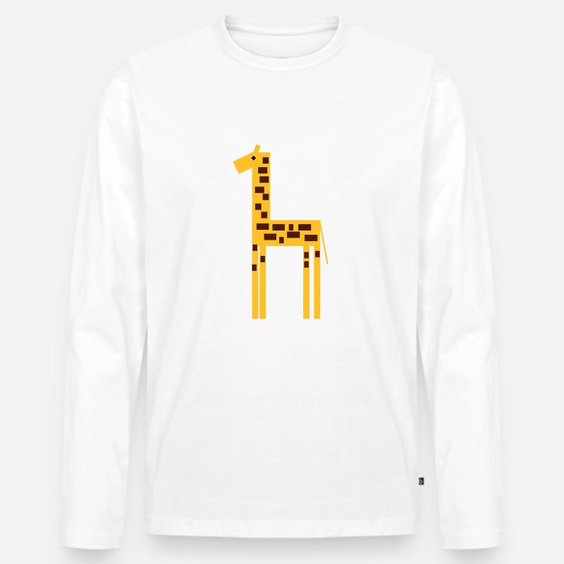 giraffe 2 - Männer Premium Bio Langarmshirt - Weiß