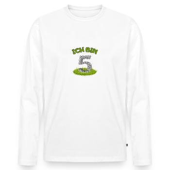 Ich bin 5! Für kleine Fußballer zum Geburtstag - Männer Premium Bio Langarmshirt - Weiß - Vorne - Nico (187cm)