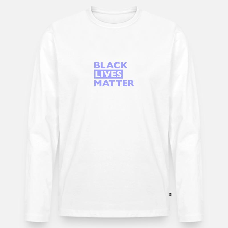 Black Lives Matter Flieder - Männer Premium Bio Langarmshirt - Weiß